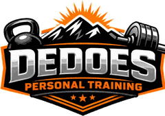 Dedoes Training logo — kettlebell, mountain, and barbell mark
